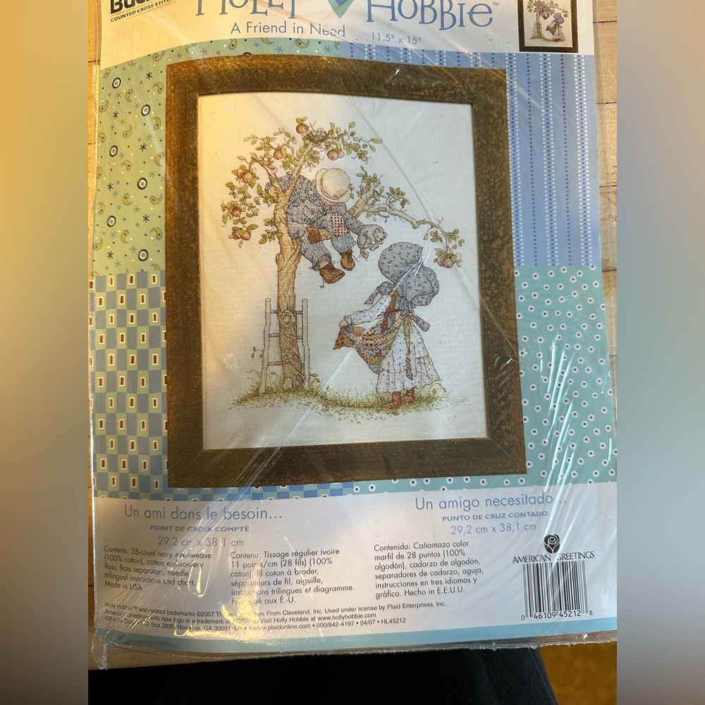 Holly Hobbie Cross Stitch complete Kit - friend in need